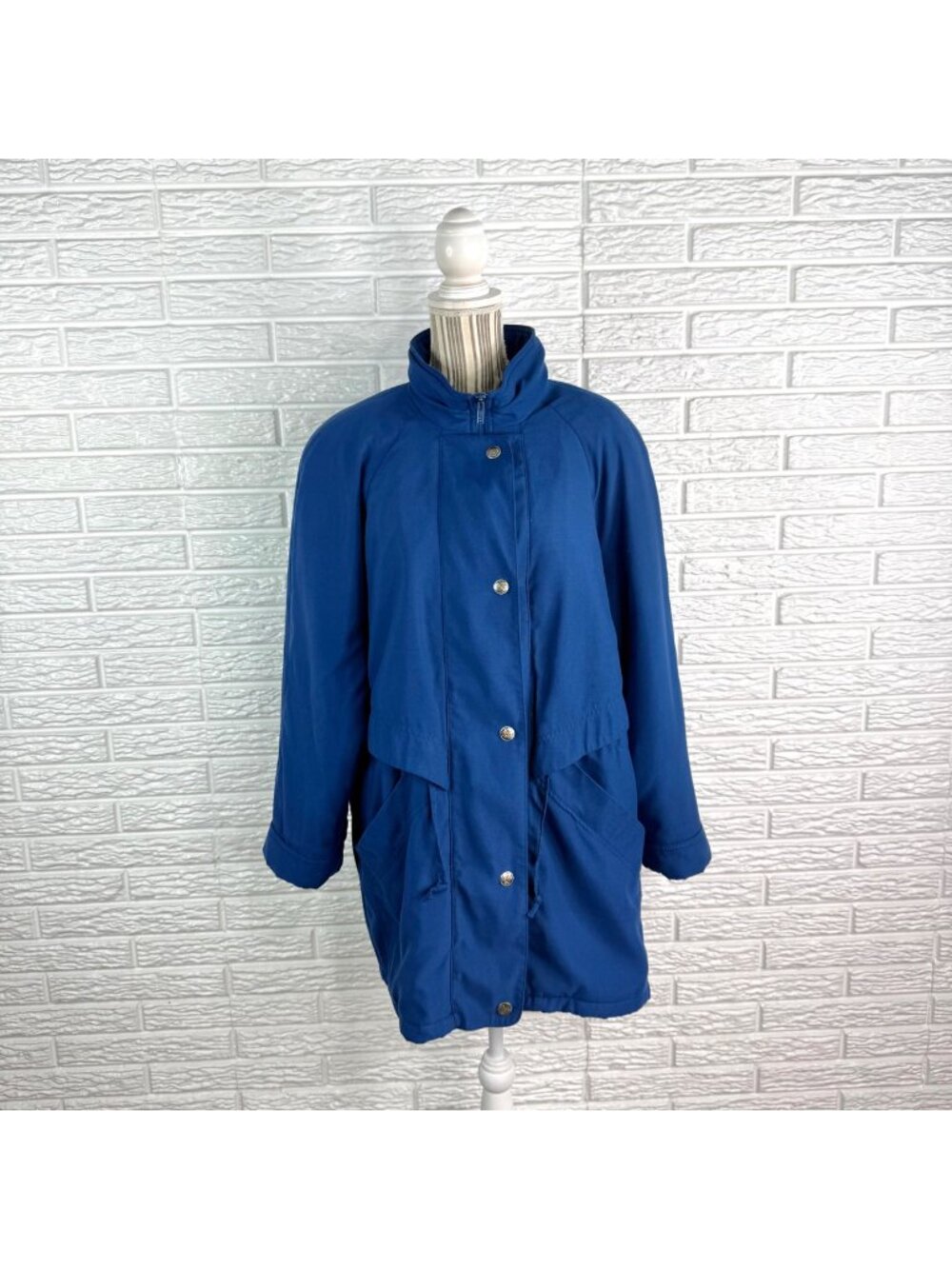 Vintage Forecaster of Boston Royal Blue Jacket Mock Neck Drop Shoulder Medium